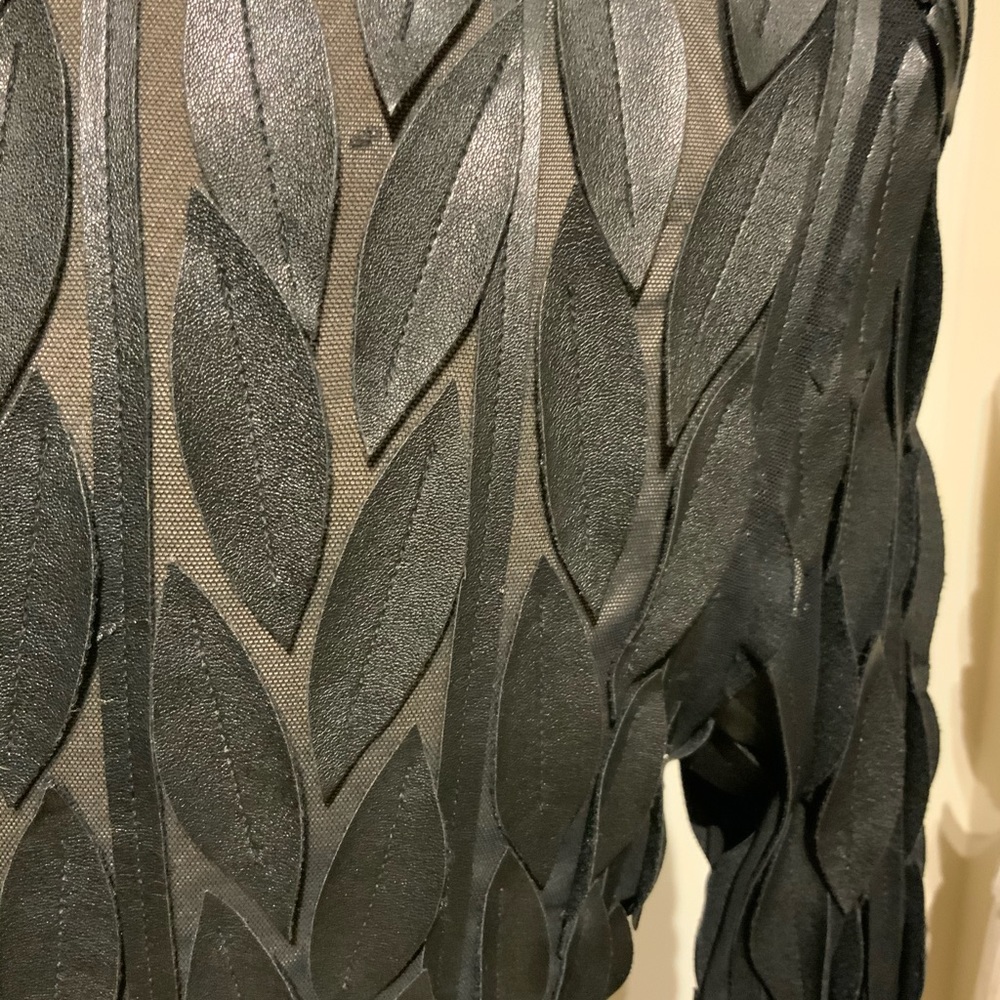 Frank Lyman Leather Leaf Patchwork Jacket - image 4